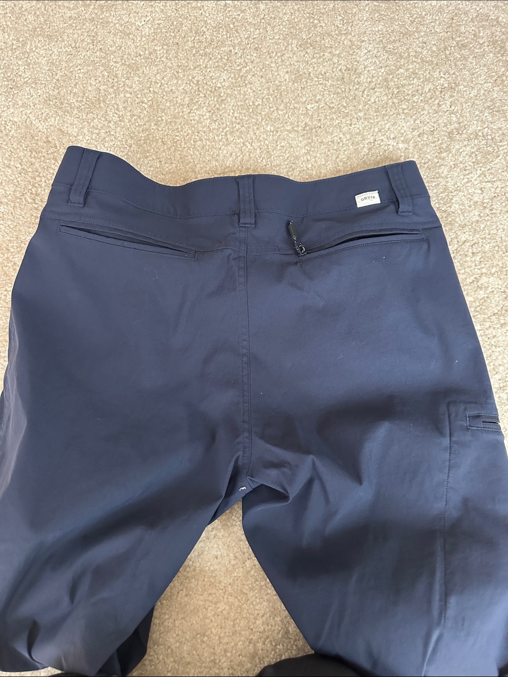 Men's Navy Stretch Casual Pants- Orvis - Picture 7 of 9